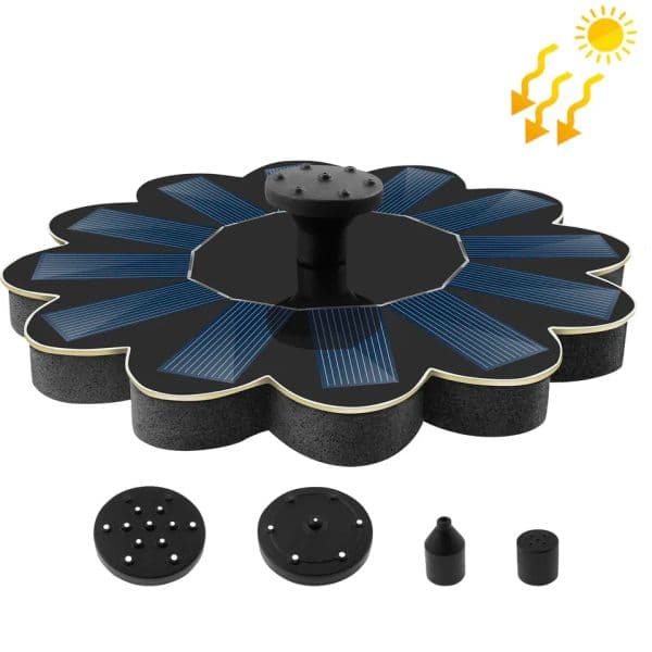 New Solar Fountain Pump Polysilic Board Solar Bird Bath Fountain Pump with 5 Nozzles For Garden Outdoor Water Pool Pd Decor