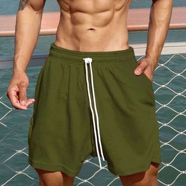 2026 Sports Training Men Casual Breathable Short Pant Summer Quick Dry Waffle Streetwear Workout Running Swimming Shorts