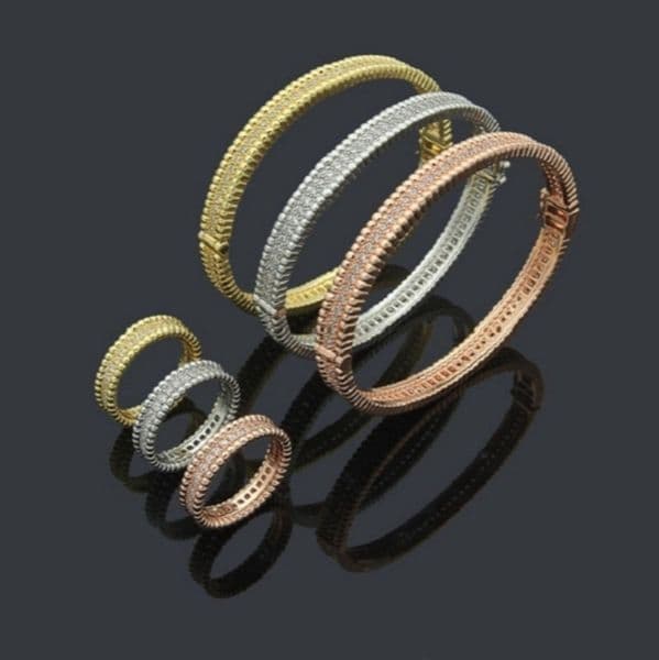 Fashion Designer Womens Bangles Iced Out Stainless Steel Bracelets Four-leaf Clover Bracelet Jewelry