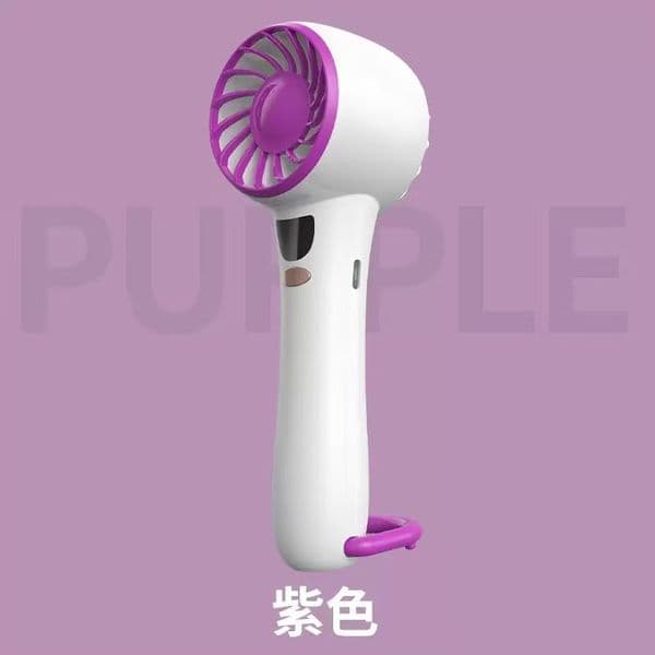 5 Speed Digital Hand Fan Retractable Stand USB Dual Use Portable Fan