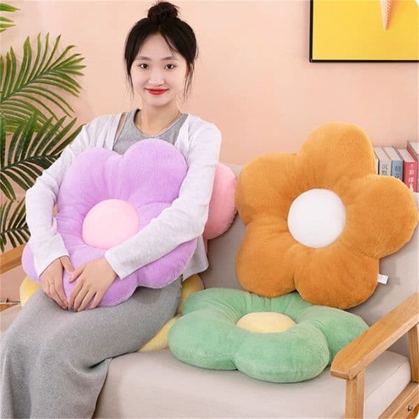 1PC Flower Plush Throw Pillow Soft Plant Chair Cushion Living Bedroom Home Decorative Pillows Sofa Cushions Birthday Gifts Ḁ