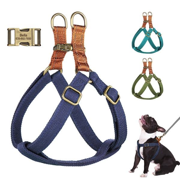 Personalized Soft Nylon Dog Harnesses Reflective Pet Vest Free Custom Harness For Small Medium Dogs Pitbull Bulldog ddmythur