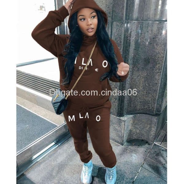 Plus Size 3xl 4xl 5xl Plush 2024 Winter Womens Hoodies Tracksuits Hooded Two Piece Set Casual Printed Sports Sweater Pants Set