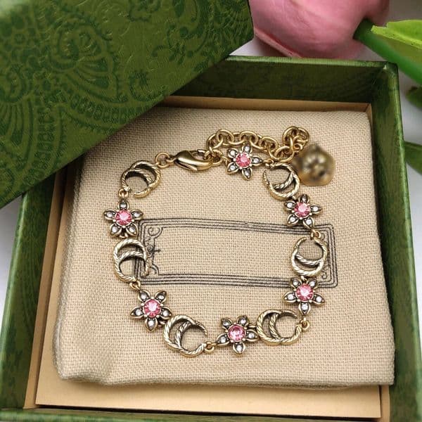 Designers Bracelet for Women luxury Pink Flowers bracelet Trendy Elegant Simple Party Jewelry Gift Wholesale Birthday cool