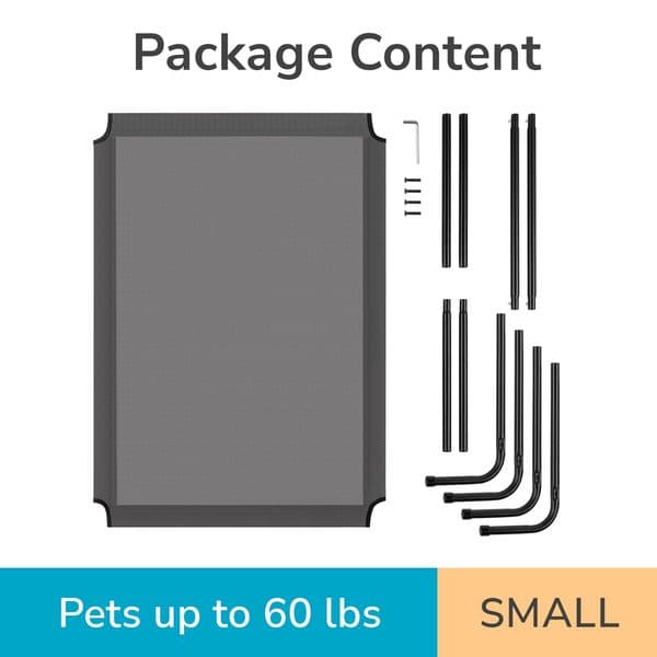 43"D x 26"W x 8"H Black Iron Pipe Pet Bed with Gray Tetris Surface - Stitched Edges