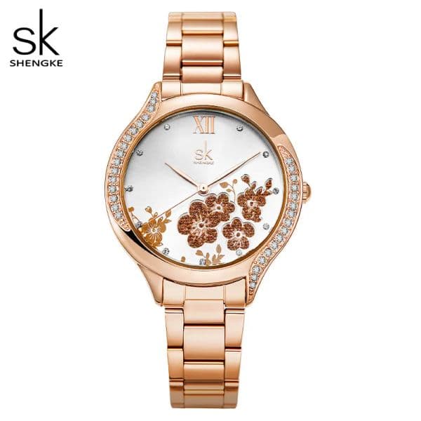 New Three-dimensional flower fashion Light luxury diamond set waterproof women watch montre de luxe gifts