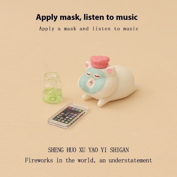 Cartoon cute apply facial mask kitten mini mobile phone kiwi fruit juice cup baby home accessories desktop knickknacks