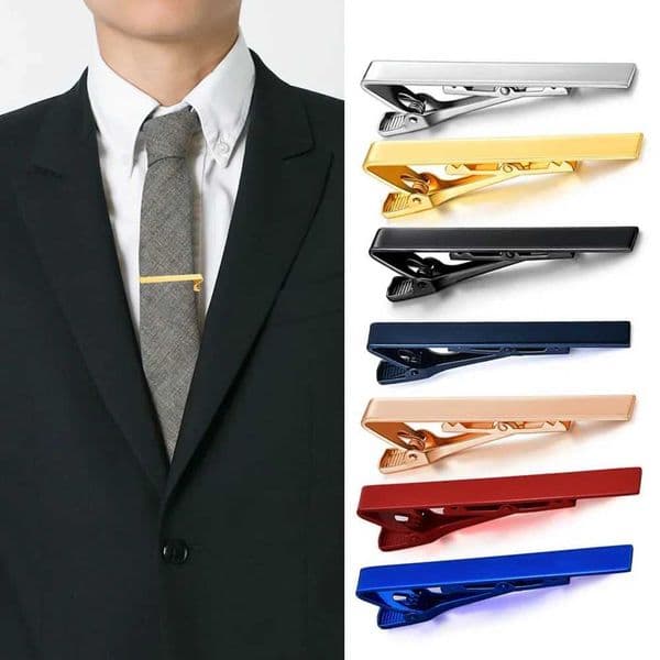 Tie Clips Mens Tie Clip Metal Copper Simple Bar Fashion Mens Classic Practical Tie Clip Jewelry Necklace Accessories W240907 z241025