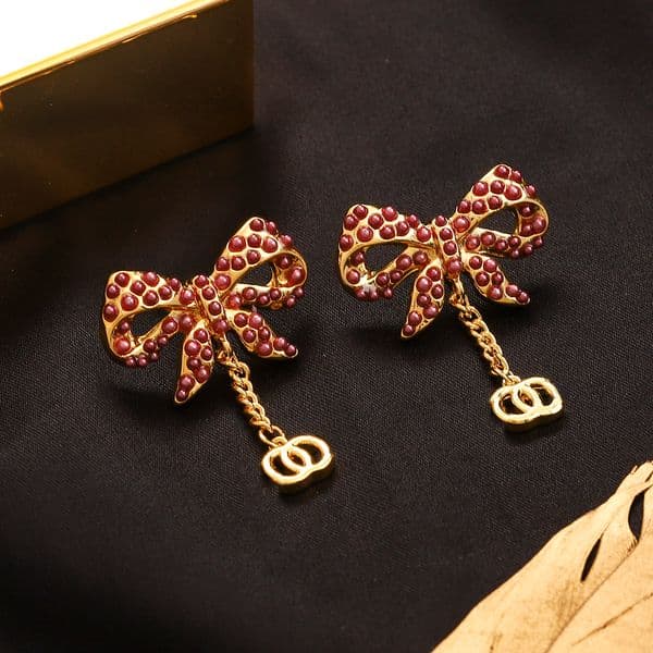 18K Gold Plated Stainless Steel Stud Earrings Fashion Colorful Geometric Round Desigenr Letter Crystal Rhinestone Pearl Earring Womens Wedding Jewelry