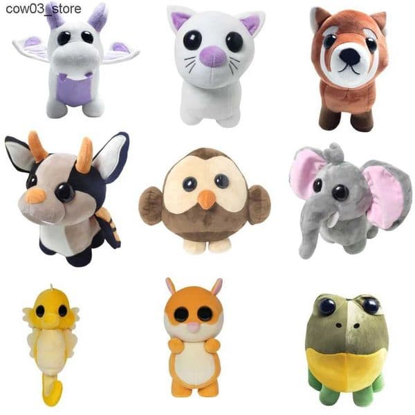 Dolls Pet bat dragon Adopted Me Plush Shadow Dragon Dog Stuffed Animal Doll Soft Toy Birthday GiftL240910L240910