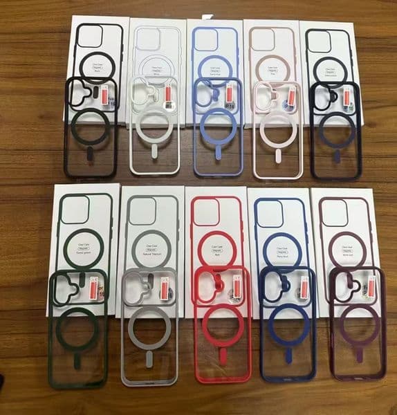 Magnet Wireless Charging Cases For Iphone 17 Air 16 Plus 15 14 13 12 11 Pro Max X XR 8 7 Samsung S24 Ultra FE Dual Color Hybrid Clear Hard Acrylic PC TPU Cover