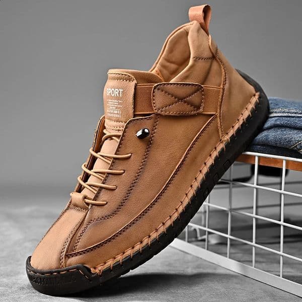 Handmade Leather Men Shoes Casual Slip On Loafers Breathable Leather Shoes Men Flats Fashion Moccasins Tooling Shoes Plus Size 240909