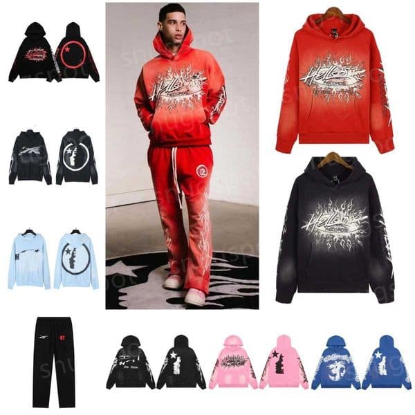 Mens hoodies designers Tracksuit Jumper Sweatshirts Pullover Hells Y2K Hip Hop Streetwear Luxury Classic Casual High Quality Street Sportswear Jogging Suit az