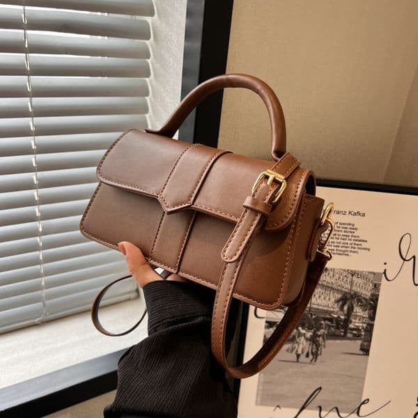 new model leisure Pu Leather Shoulder trend for trend wrap Women Handbag Fashion Crossbody Bags Vintage Underarm Bag Square Satchel Black