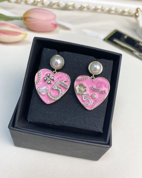 Designer Stud gold Earrings Ccity Luxury Women Fashion Jewelry Heart shape Earing Metal Pearl Hoop Earring cjeweler Woman