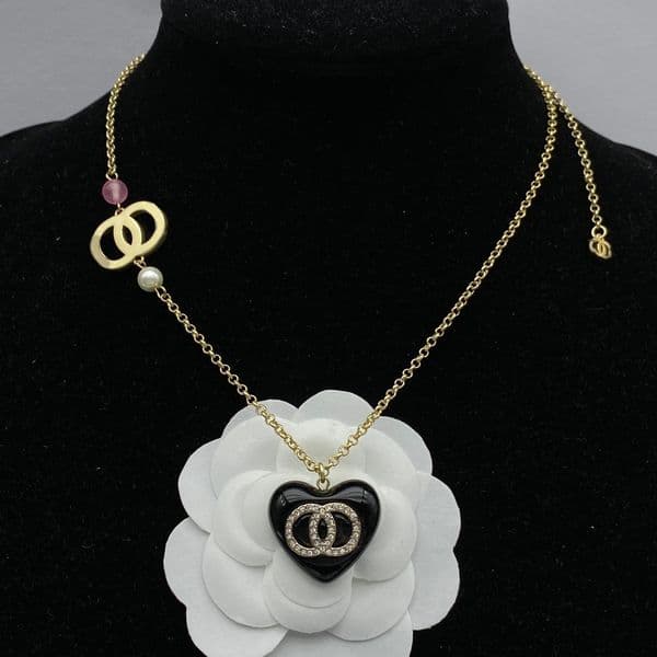 Designer Brand Necklaces earring for Women Crystal Heart Pendant 18k Gold Plated Choker Wedding Party Jewelry Gifts