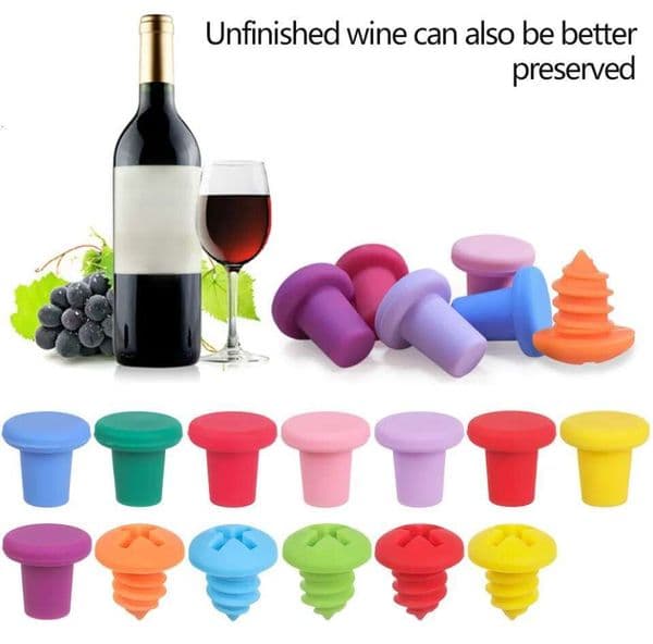 Silicone Wine Beer Bottle Stopper Champagne Drink Sealer Plug Bar Seal Reusable Outlet Cap Kitchen Accessories