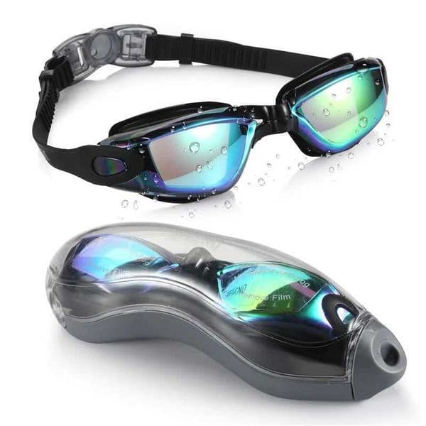 Professional swimming goggles mens and womens waterproof and anti fog UV protection swimming pool adult swimming goggles adjustable goggles CL240926
