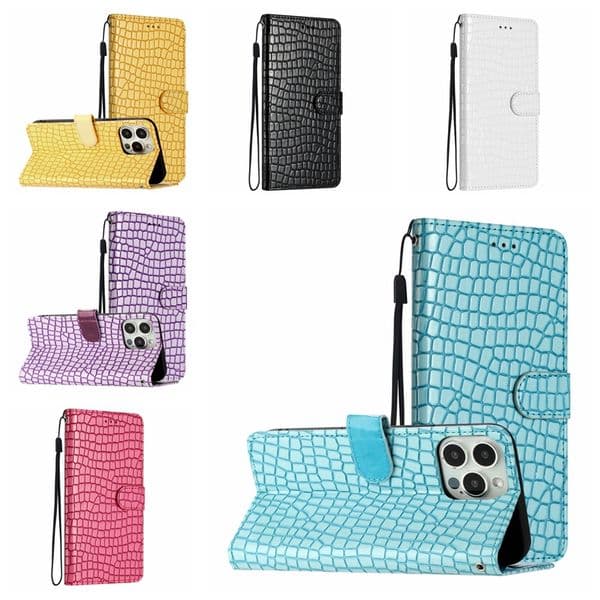 Cases For Iphone 17 16 Pro Max 15 Plus 14 13 12 11 X XR XS 8 7 6 Crocodile Croco Snake Grain PU Leather Wallet Luxury Credit ID Card Slot Holder Flip Cover