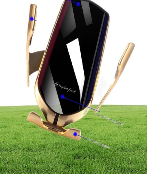 10W R2 Car Wireless Charger fast Charging Qi auto clampg Product Factory Whole smart phone mount holder2638628
