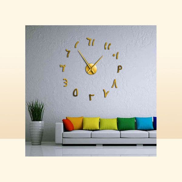 Wall Clocks Arabic Numbers Diy Giant Wall Clock Arabic Numbers Acrylic Mirror Effect Stickers Frameless Large Silent Wall Watch Ho