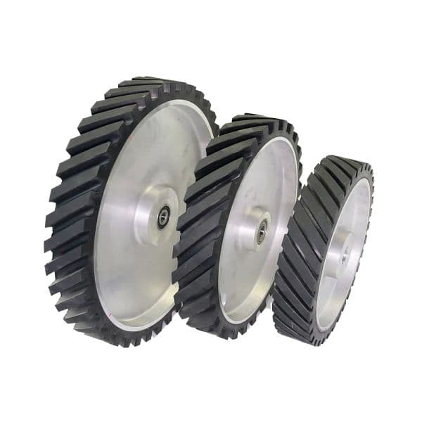 wholesale Grooved Rubber Contact Wheel Belt Grinder Tool Parts Dynamically Balanced ZZ