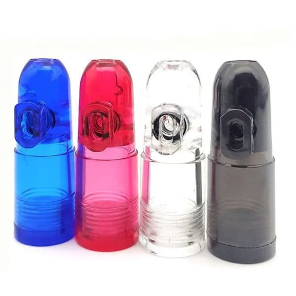 Acrylic Smoking Pipe Snuff Bullets Pipe With Clear Bottoms Rocket Shape Nasal