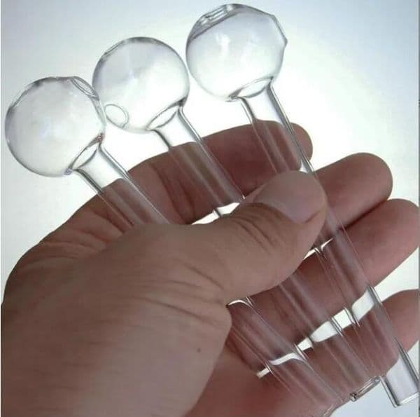 4 INCH Glass Oil Burner Pipe hookahs Spoon Hand Pipes For Smoking Accessories Tobacco Tool SW15