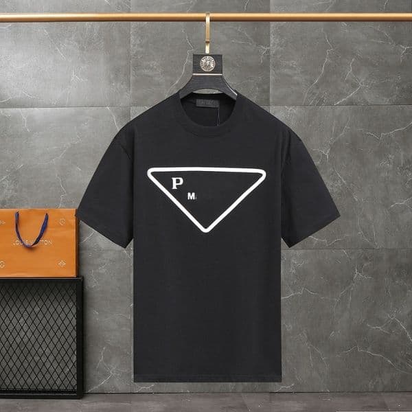 Designer Mens Shirts Triangle Short Sleeve Women Ventilate Pure Cotton T Shirt Summer Sweatshirt Asian Size