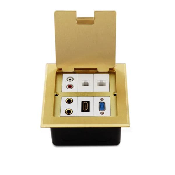 wholesale VGA Multimedia Brass Open TYpe Floor Mounted Ground Sockets Outlet Box Waterproof ZZ