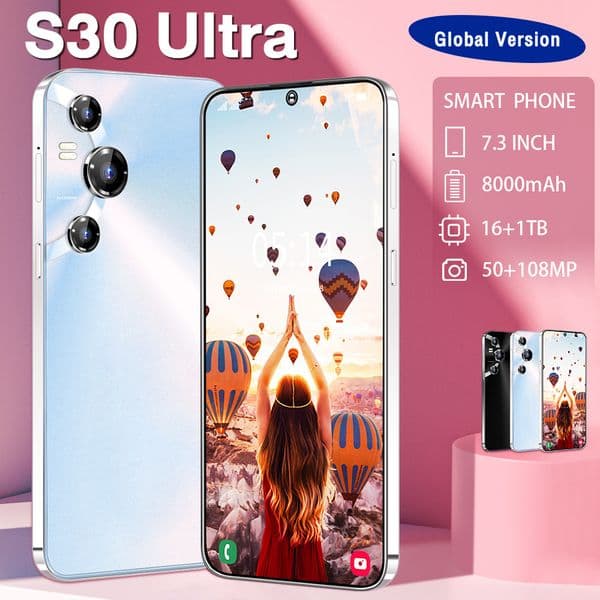 smart crossborder mobile phone s30 ultra new 7 3 inch 2gb 16gb factory spot for support delivery
