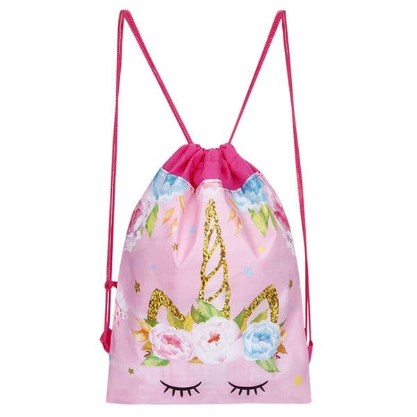 Unicorn Drawstring Bag for Girls Travel Storage Package Cartoon School Backpacks Children Birthday Party Favors Bags Organizers