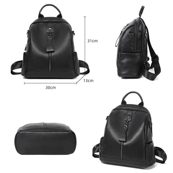Fashion Genuine Leather Backpack Women Big Capacity Travel Backpack Teenager School Bag Female Business Knapsack Luxury Day Pack