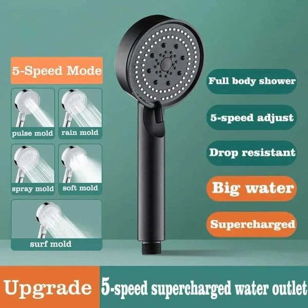 Shower head water-saving adjustable high pressure silver/gray/black shower head shower bathroom accessoriesW240730