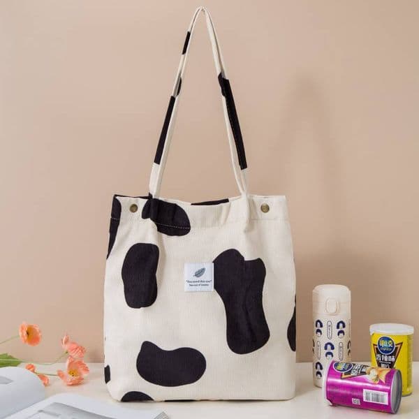 Women Handbags Corduroy Protable Shopping Totes Bag Eco-friendly Ladies Communter Student Girl Shoulder Bag