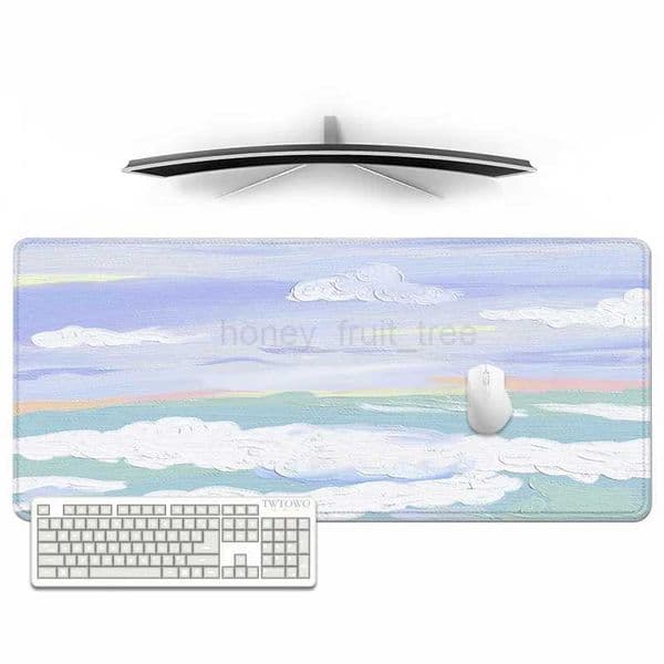 Mouse Pad Gamer Cute Aesthetic Kawaii Oil Painting XL Custom Home Large Mousepad XXL Desk Mats Non-Slip Office Natural RubberM240802
