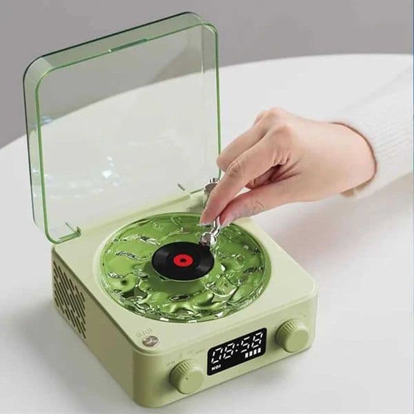 Retro Turntable Speaker Wireless Bluetooth 5.0 Wave Record 3.360 Projection Player Vinyl Gifts Sound Lamp Surround Stereo V1Y5M240806
