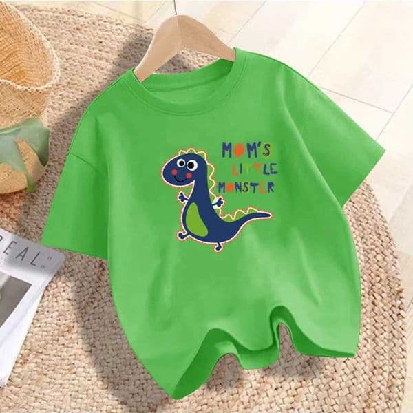 3~14Y little boy cartoon T-shirt childrens summer clothing baby dinosaur T-shirt dinosaur print boy T-shirtW240718