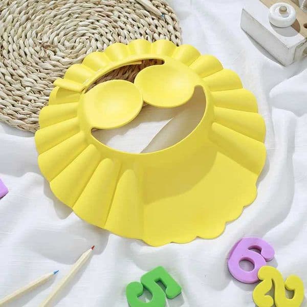 Adjustable bathroom shower cap childrens artwork baby solid color ear protection shampoo cap newborn and child care products and suppliesW240717