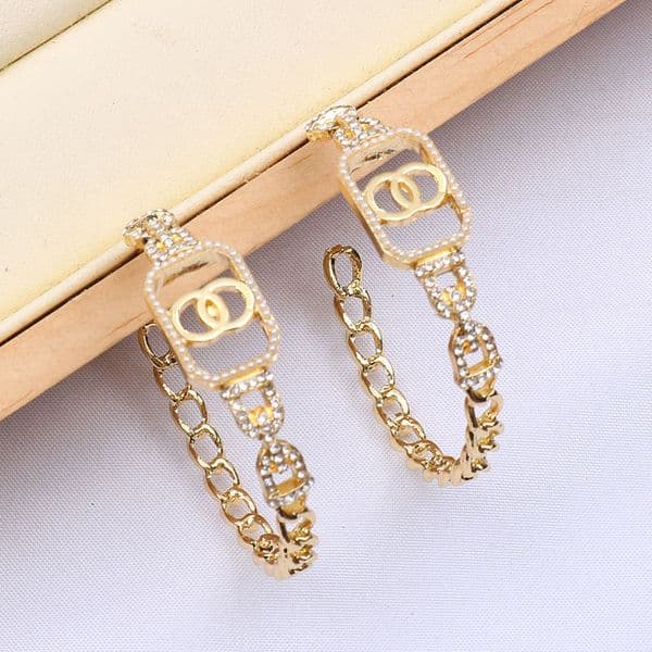 Tassel Stud Long Earring Dangle Crystal Geometric Luxury Women Rhinestone Pearl Wedding Party Jewerlry Accessories