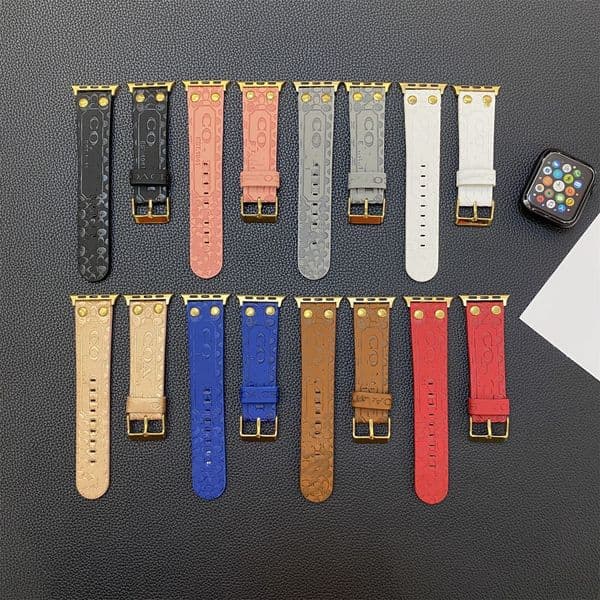 Designer Watch Band Strap for iWatch 38mm 40mm 41mm 42mm 44mm 45mm 49mm PU Leather Smart Straps Wristband Bracelet