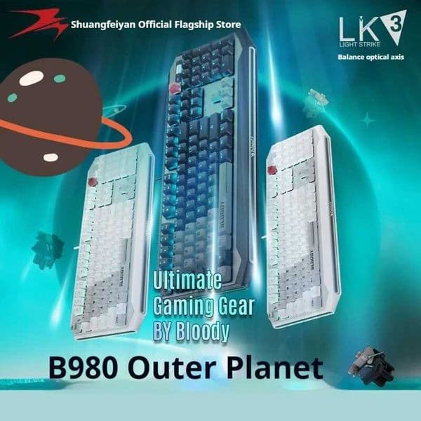 A4tech Bloody Hand Ghost B980 Wired Mechanical Keyboard Desktop Computer Esports Game Office Multi-Scene ApplicationCL240709