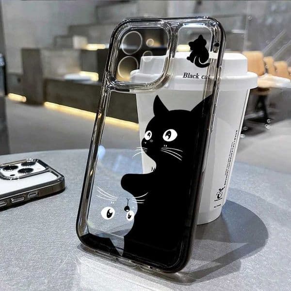 Cartoon Animal Cute Cat Phone Case For iPhone 13 Case iPhone 11 12 14 15 Pro Max XS XR X 7 8 Plus SE Silicone Soft Clear CoverM240816