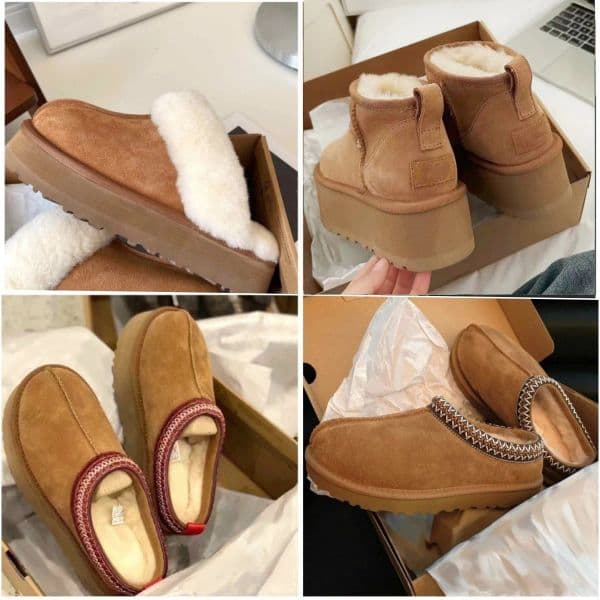 womens boots high quality tasman slippers tazz mini slides chesut shoes platform australie fluffy fur leather classic women outside boot