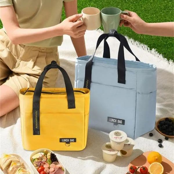 Insulated Bento Lunch Box Thermal Bag Large Capacity Food Zipper Storage Bags Container for Women Cooler Travel Picnic Handbags 240819