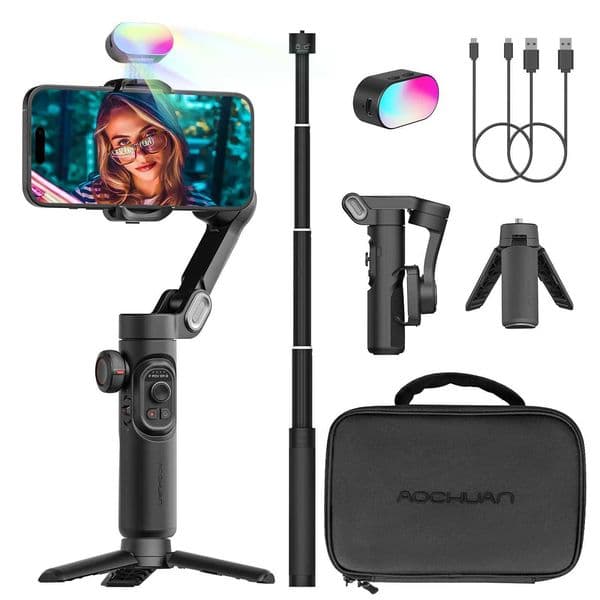 AOCHUAN Smart XE Combo Phone Gimbal Stabilizer with Extension Rod 3-Axis Phone Gimbal Stabilizer For Apple and Android phone CL240821