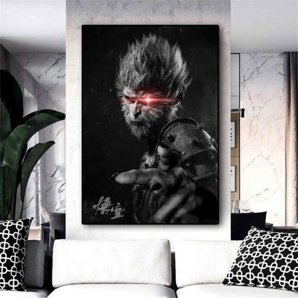 Herocross Black Myth Wukong Game poster video game wall art printed on canvas PC game images used for bedroom home decoration W240823