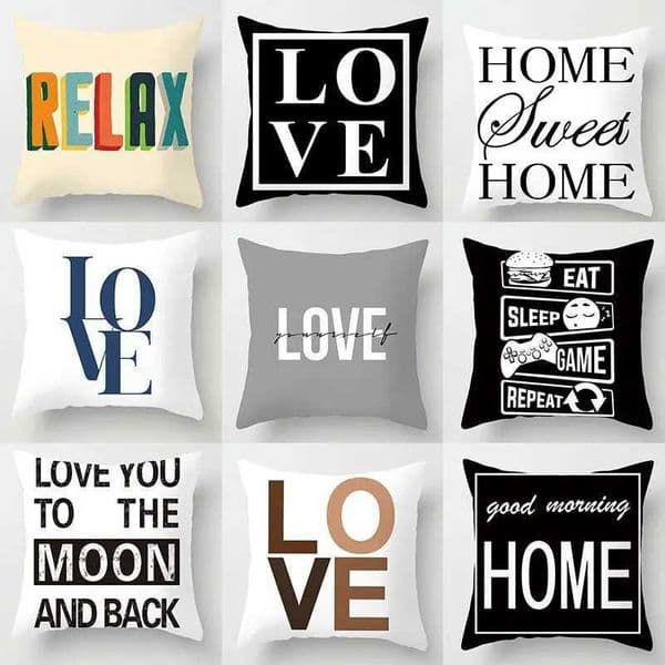 Gray white black letters home decor pillowcase square party sofa office cushion cover W240819