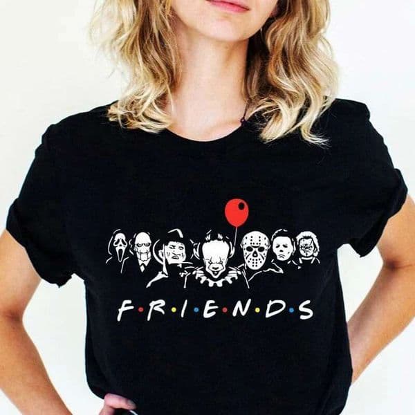 Friends T Shirt Best Stephen King Horror Characters Printed Cartoon Fashion Tops Tee Halloween Clothes Women