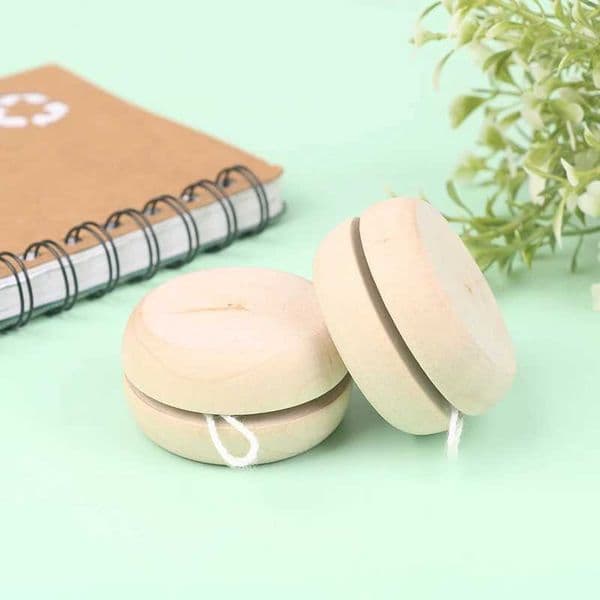 Wooden yo toy colorful mini round DIY baby yo yo handmade diary toy childrens creative yo toy childrens gift W240827